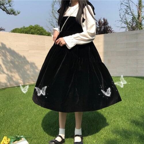 2021 Summer New Japanese Sweet Bow Strap Hepburn Style fairy dress tea party lolita dress sweet lolita doll victorian dress