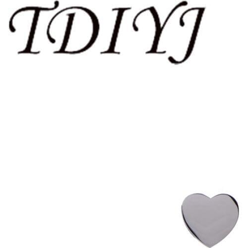 TDIYJ Heart Engraved Stainless Steel Charms Fit For Mesh Or Leather Bracelets Women Jewelry 6Pcs/lot