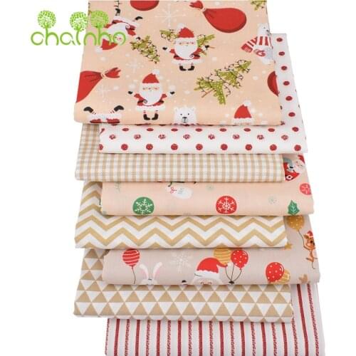 Chainho,Christmas Printed Twill Cotton Fabric,Patchwork Cloth For DIY Sewing Quilting Baby Childrens Bedding,Shirts Material