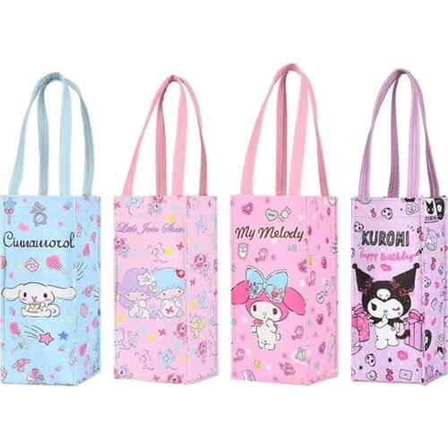 Sanrio Hello Kitty Cartoon Portable Water Bottle Bag Pu My Melody Waterproof Umbrella Water Cup Storage Bag