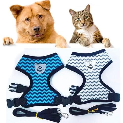 New Reflective Safety Pets Chest Harness Sets for Small Medium Dogs Cats Fashion Breathable Harnesses Vest Puppy Chests Strap