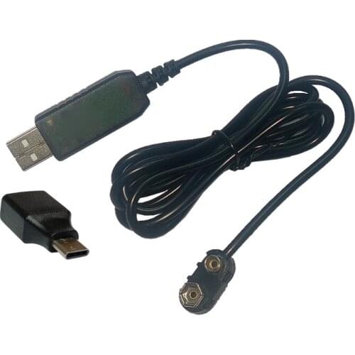 6F22 9V Battery Eliminator Replace Your 9-Volt Batteries By USB/Type C Adapter Power Supply for Multimeter Microphone Toys Remo