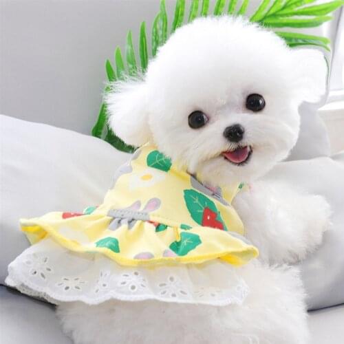 Spring Summer Dog Clothes Cotton Pet Shirt Chihuahua Puppy Dog Costume For Small Dogs Vest Dresses Pet Clothes Products York Pug