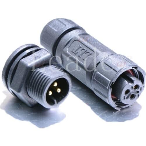 High Quality 3 Pole M12 Male Panel, Front Mounted, Wire To Panel Connector Solar