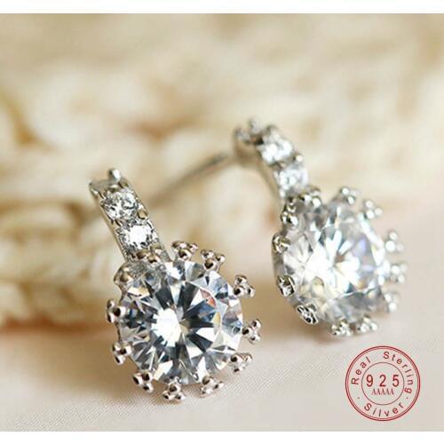 2019 New Luxury Band Vintage Silver Color Jewelry Cubic Zirconia Stone Earrings For Fashion Women Favourites Elegant Gift