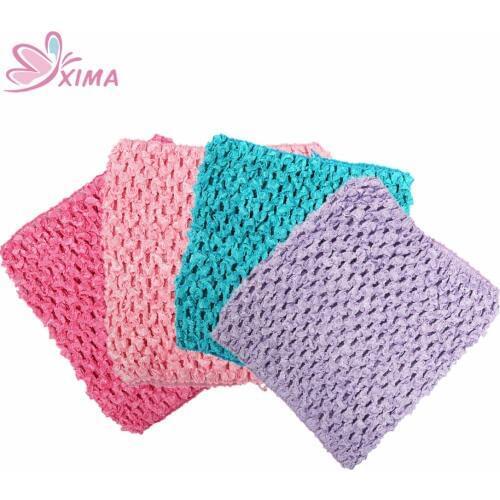 XIMA 1PC (5inch x 6inch) Girls Wrapped Chest Crochet Headband DIY Hair Accessories (0-8month Girls)