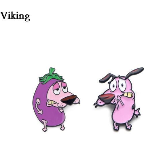 1Pcs Cartoon Dog Badge Enamel Pins Funny Brooches Metal Badges Clothes Brooches For Women Men Kids Hat Pins G0484