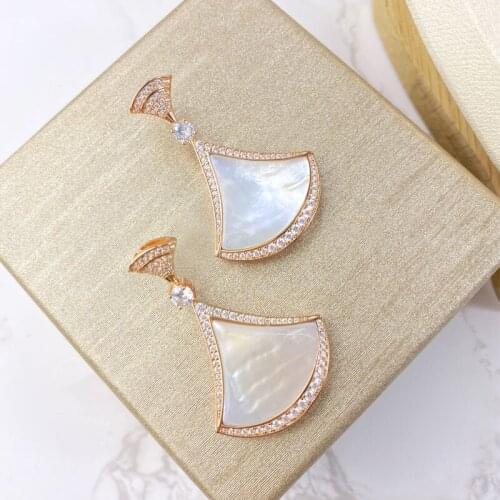 2020 Top Fashion Geometric White Mother of Pearl Natural Stone Drop Earrings brincos jewelry For Women Party Wholesale