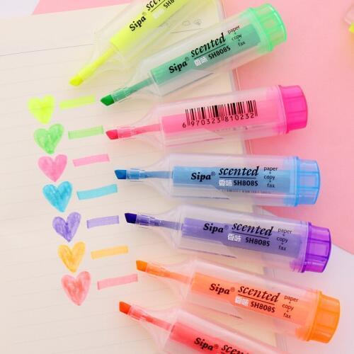30pcs Kawaii Highlighter Pen School Markers Large Capacity Scented Highlighter for School Office Supplies Stationary Pens Gift