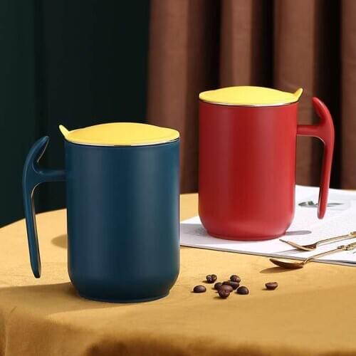 550ml 304 Stainless Steel Coffee Mug with Lid Fashion Metal Tumbler Cup Portable Milk Tea Cups