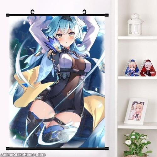 Anime Game Genshin Impact Eula Cosplay Poster Wall Scroll Painting Mural Fashion Manga HD Print Home Decor Collection Art