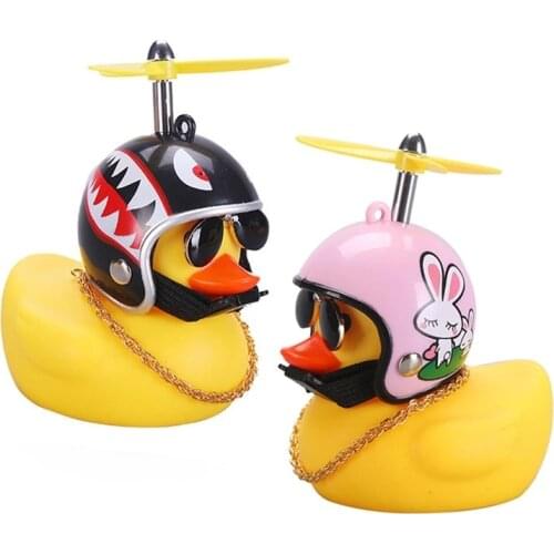 Car Duck with Helmet Broken Wind Small Yellow Duck Road Bike Motor Helmet Riding Cycling Accessories Without Lights