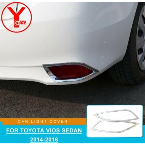 Car Accessories Rear Tail Fog Light Cover Frame Trim Fog Lamp Accessories Styling For Toyota Vios Sedan 2014 2015 2016 YCSUNZ