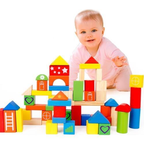 50/100 pcs Wooden Toys Barrels Building Children Puzzle Variable Building Toys
