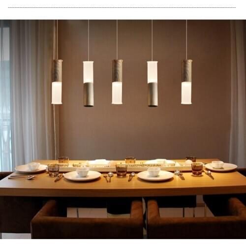 Loft Wood Creative Simple Pendant light Modern Fashion Lamps For Dining Room Restaurant Bedroom Living Room Shape LED