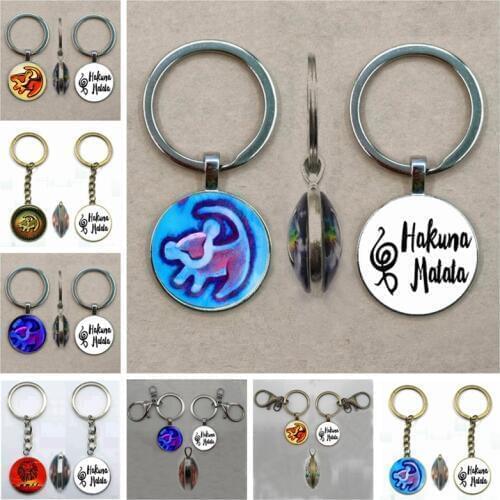Simba Lion double-sided keychain pendant Hakuna Matata keychain Simba double-sided keychain