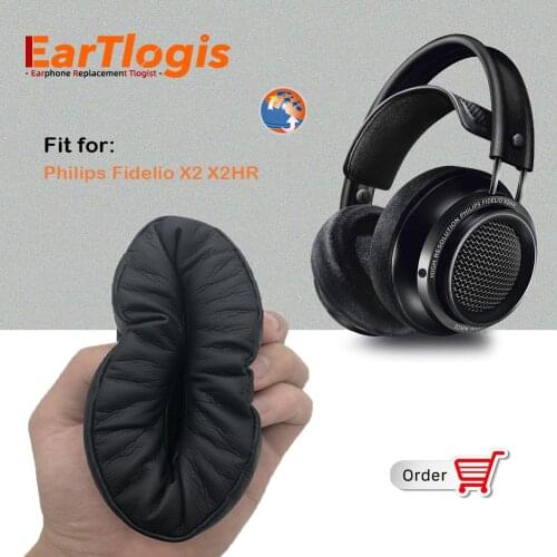 EarTlogis Replacement Ear Pads for Philips Fidelio X-2 X2 X2HR X 2 HR Headset Parts Earmuff Cover Cushions Cups Pillow Earpads