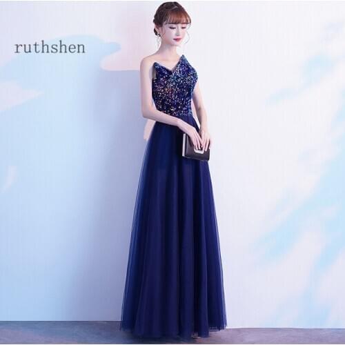 Elegant Prom Dresses Long One Shoulder Colorful Sequins A Line Evening Gowns Formal Party Dress
