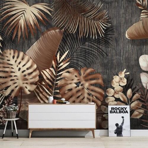 Custom Photo Wallpaper 3D Tropical Plant Leaves Murals Living Room Dining Room Luxury Background Wall Decor Papel De Parede 3 D