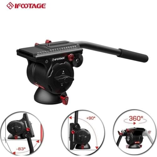 IFOOTAGE komodo K5 Video Tripod Head Fluid Drag Pan Head for DSLR Cameras, Camcorder, Monopod and Tripods