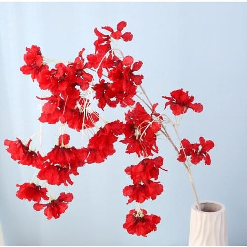 137cm Sakura Artificial Flower Silk Japan Cherry Blossom for Diy Home Garden Wedding Decor Fall Romantic Decorations Bouquet