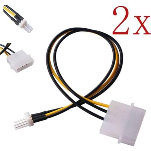 Free shipping2x 4-Pin Molex/IDE to 3-Pin CPU/Case Fan Power Connector Cable Adapter 20cm Free shippingnew