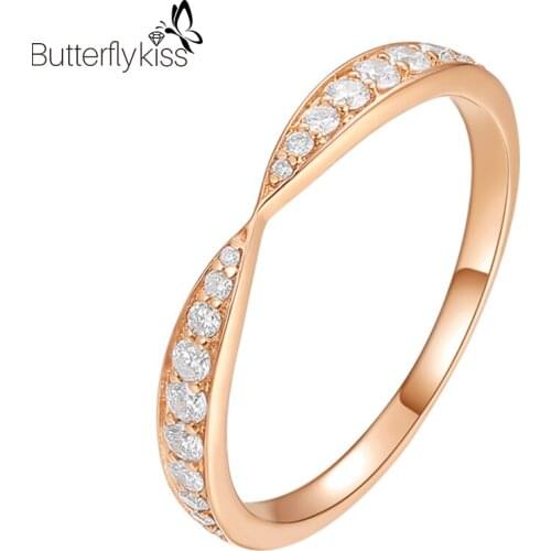 BK 18k Genuine Gold 585 Rings 0.23ct VS D Color Moissanite Special Design Wedding Engagement Lover Jewelry Gift To Girlfriend