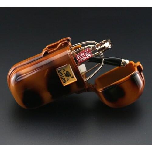 Portable small folding reading glasses full frame glass lens for men and women for reading glasses with case