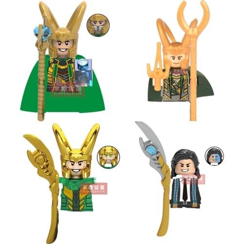 Loki God of Thunder Hela Jane Building Blocks Movie Series Figures Heads Creative Educational Kids Toys Collection of gifts