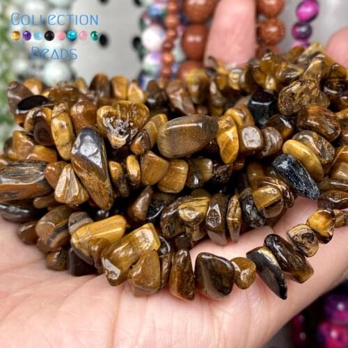 Natural Irregular Yellow Tiger Eye Stone Loose Spacer Round Bead For Jewelry Making DIY Bracelets Accessories Wholesale 15