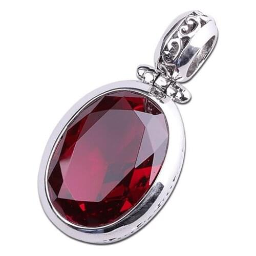 L&P Luxury Red Carnelian Pendant For Lady Authentic 925 Sterling Silver Gemstone Pendant Christmas Gift Jewelry Wholesale