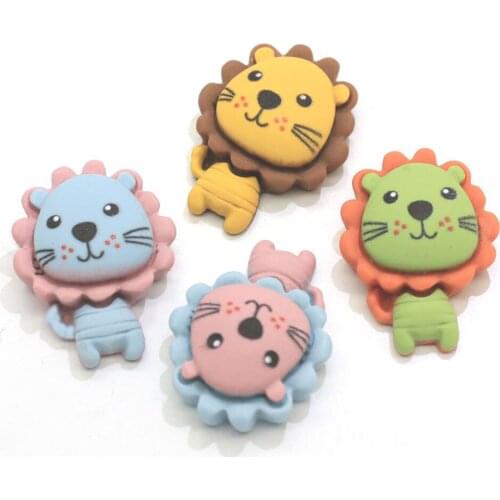 Cute Cartoon Lion Resin Flatback Cabochon For DIY Scrapbooking Decorative Craft Making