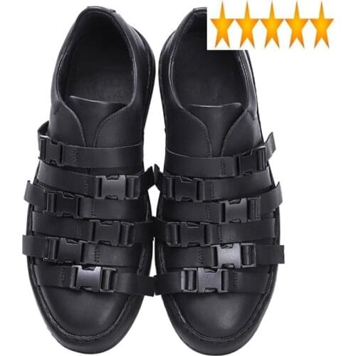 Casual Genuine Leather High Street Men Loafers Designer Comfortable White Flat Sneakers Luxury Hip Hop Black Shoes Trainer