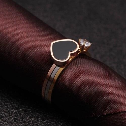New Brand Charm Stainless Steel Heart Wedding Party Fashion Rings 3 pcs/bag Classic Men Women Finger Rings Jewelry Gift