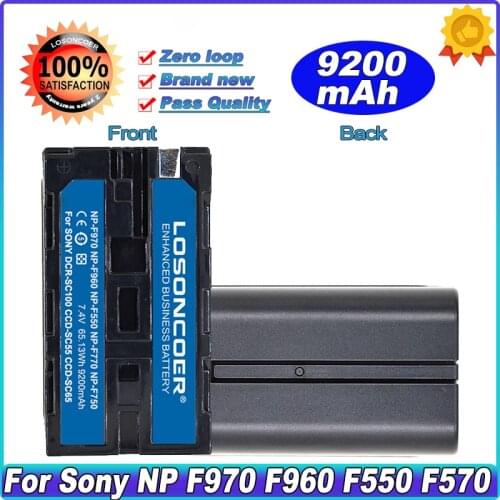 New Battery 9200mAh NP-F750 NP-F770 Battery For Sony NP F970 F960 F550 F570 F770 MC1500C QM91D CCD-RV100 TRU47E MVC-FD73 CCD-SC5