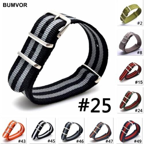 New Rainbow Woven Nylon Strap 16mm 18mm 20mm 22mm 24mm Multicolor Nato Woven Fiber Watchband Substitute DW Wristband