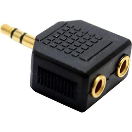 100pcs/lot 3.5mm Stereo Jack Headphone Splitter Adaptor 1 Plug to 2 Sockets plug splitter Y adapter Drop Shipping