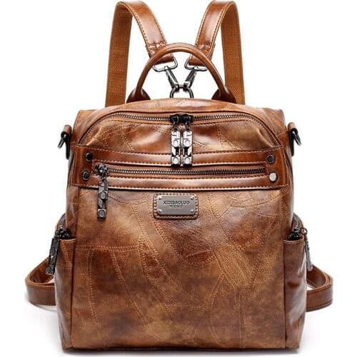 Backpack Satchels Womens Leather Handbags Crossbody Bags For Woman Messenger Shoulder bags Retro Ladies tote sac mini backpacks