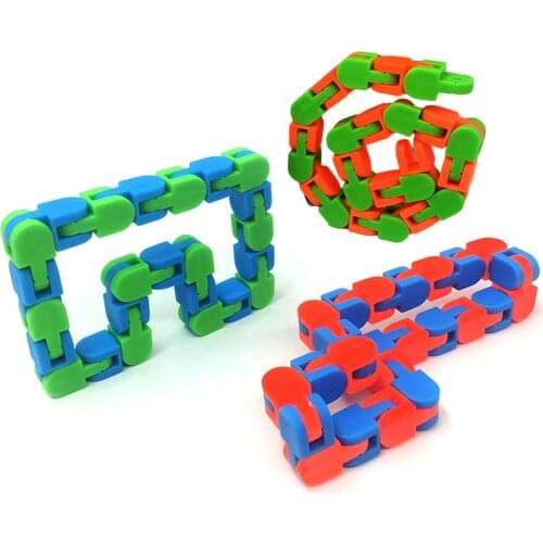 Wacky Tracks Bicycle Chain Track Decompression Toy Tracks Snap Fluid Bracelet