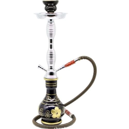 1Pcs Glass Hookah Height 54cm Shisha Pipe With Ceramic Bowl Hose Charcoal Tongs Narghile Chicha Hookahs Set Smoking Accessories