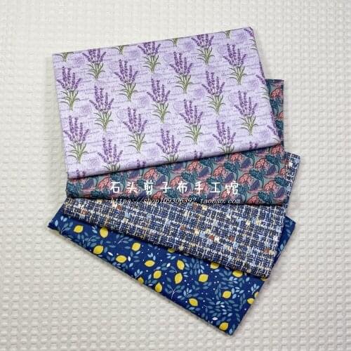 160x50cm Lavender Twill Cotton Printed Sewing Fabric Simple Plaid Fabric, Making Handmade Bedding Decorative Clothes Cloth