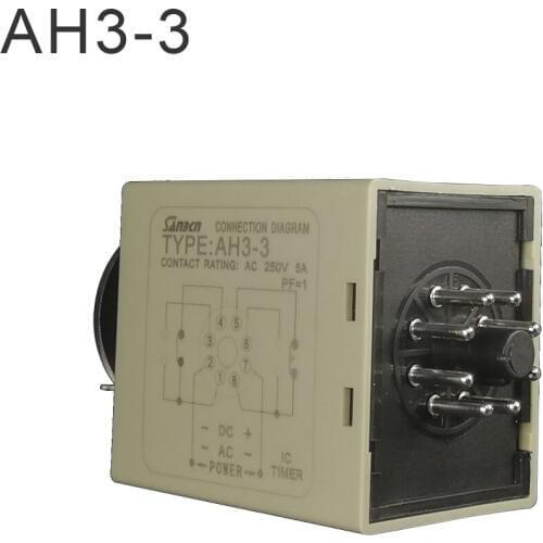 1 pcs new arrival 12V AC and DC universal H3-3 time delay relay good qulaity timer relay time set range 0.1S-60m