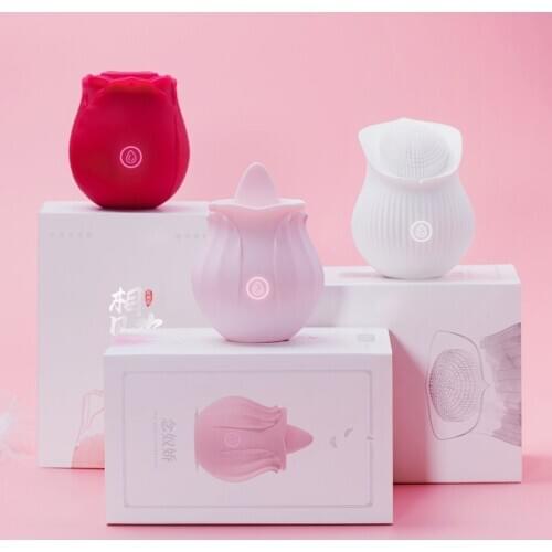 Flower Shape Vagina Sucking Vibrator Tongue Lick Clitoris Stimulator Nipple Massager Oral Sex Toys For Woman Female Masturbator