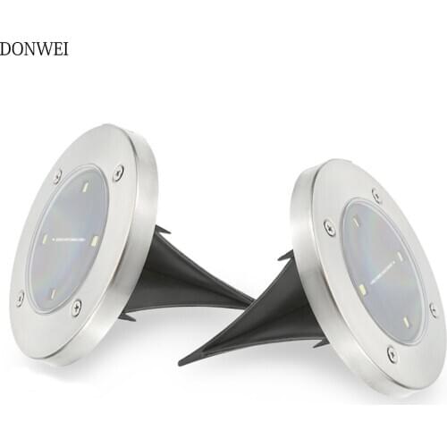 2Pcs IP65 Waterproof 8 LED Solar Outdoor Ground Lamp Landscape Lawn Yard Underground Buried Night Light Home Garden Decoration