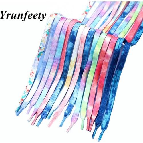 2021 New Tie Dye Shoelaces 47"/55"/63" AJ1 Canvas Shoelaces Colorful Tie Dye Shoe Lace Women Men Shoelace 11 Colors Dropshipping