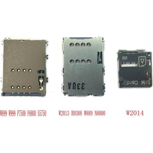 1PCS SIM card Socket Reader Holder Slot Tray Replacement for Samsung Galaxy W899 W999 P7500 P6800 S5750 W2013 B9388 N8000 W2014