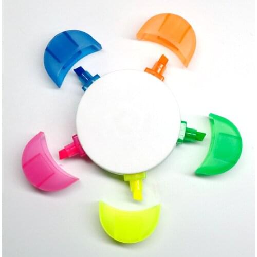 1pcs Creative 5 Colors Plum Blossom Highlighter For Kids Great Gift Fashion Office School Writing Supplies Painting Tool Pens