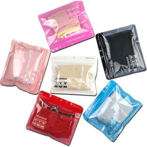 100pcs Plastic Men Women Underwear Zipper Packaging Bag Small Convenient Travel Outside Short Bag 18x15.5cm