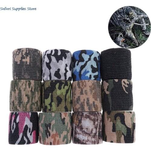 1pc Durable Army Camo Outdoor Hunting Shooting Blind Wrap Camouflage Stealth Tape Waterproof Wrap 5cmx4.5m