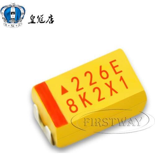 20PCS/LOT Chip Tantalum Capacitors 226E 22UF 25V C Type 6032 10% Yellow Polar Capacitors